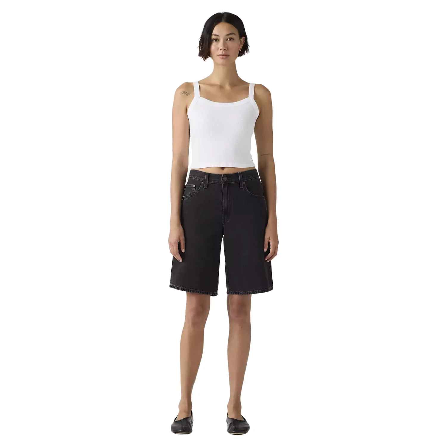 Levis Women's Baggy Dad Jort Open Mind Black