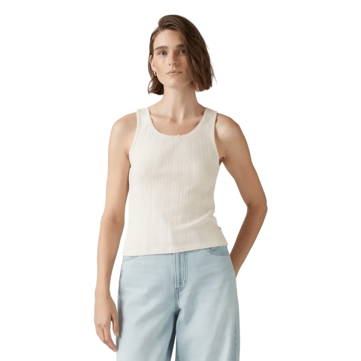 Levis Women's Sweetie Pointelle Tank Egret