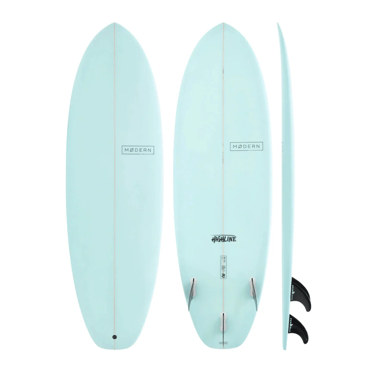 Modern Highline PU Surfboard Sea Green 6'8"