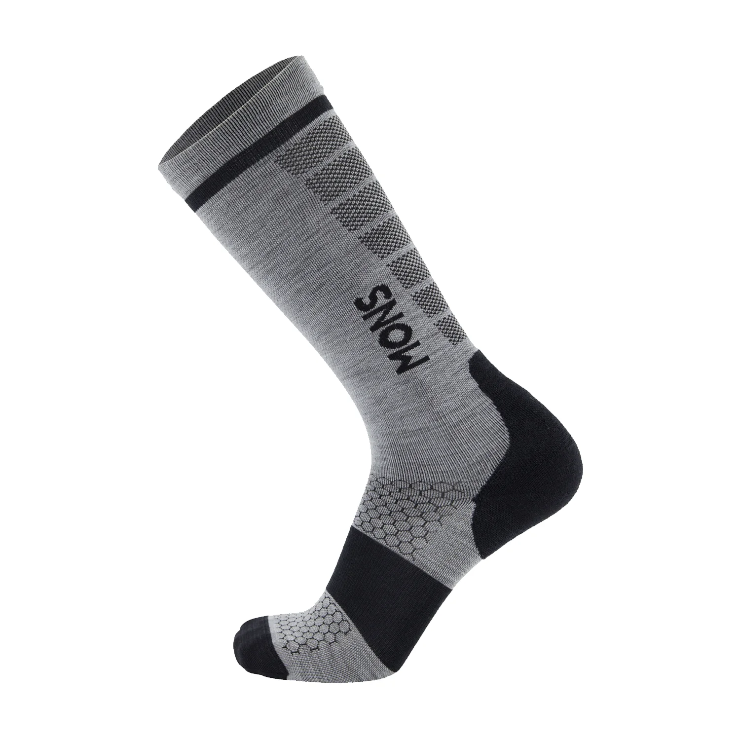 Mons Royale Unisex Pro Lite Snow Sock Grey Marl