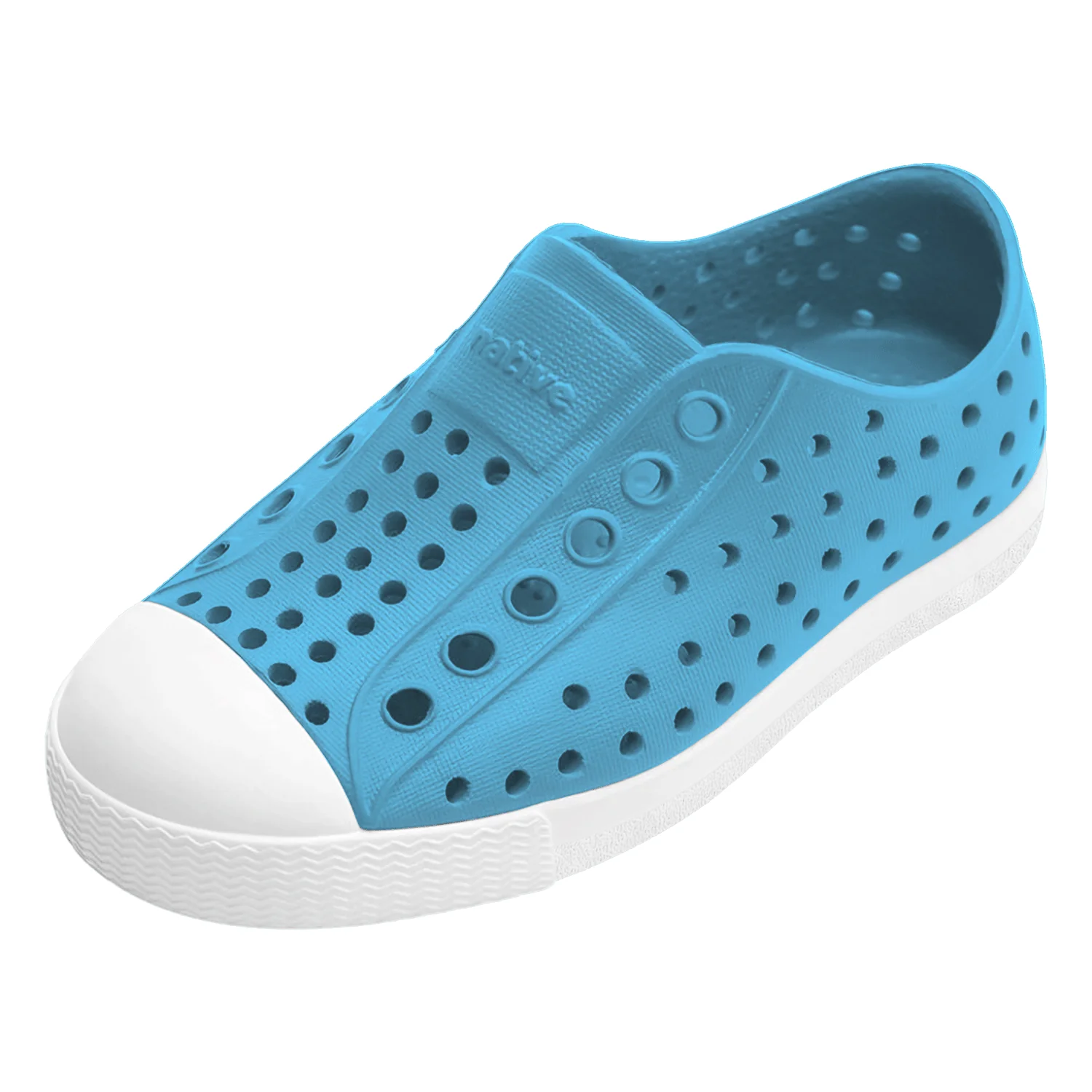 Native Junior Jefferson Shoe Aquarius Blue/Shell White
