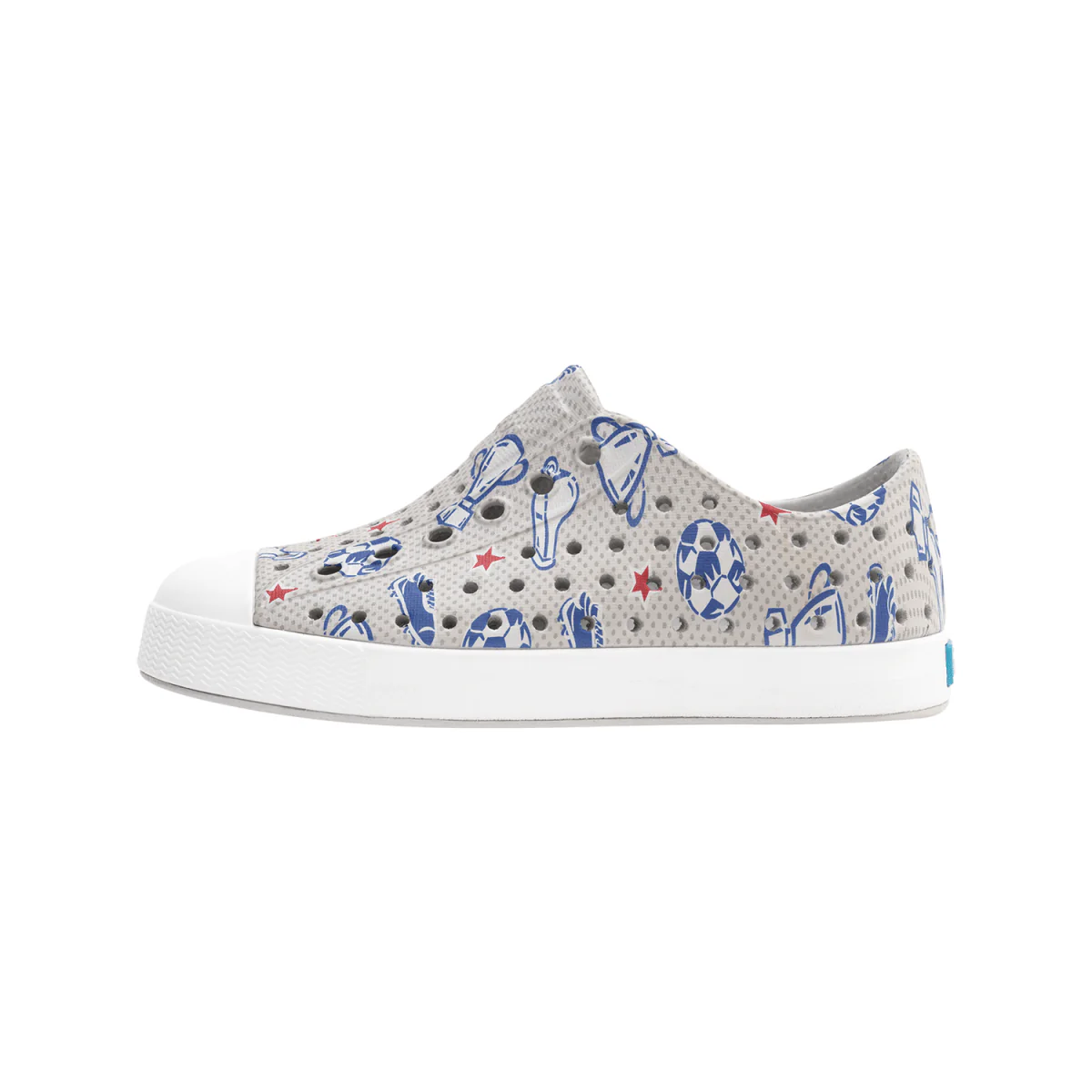 Native Kids Jefferson Print Shoe Hyams Grey/Shell White/Soccer Trophy