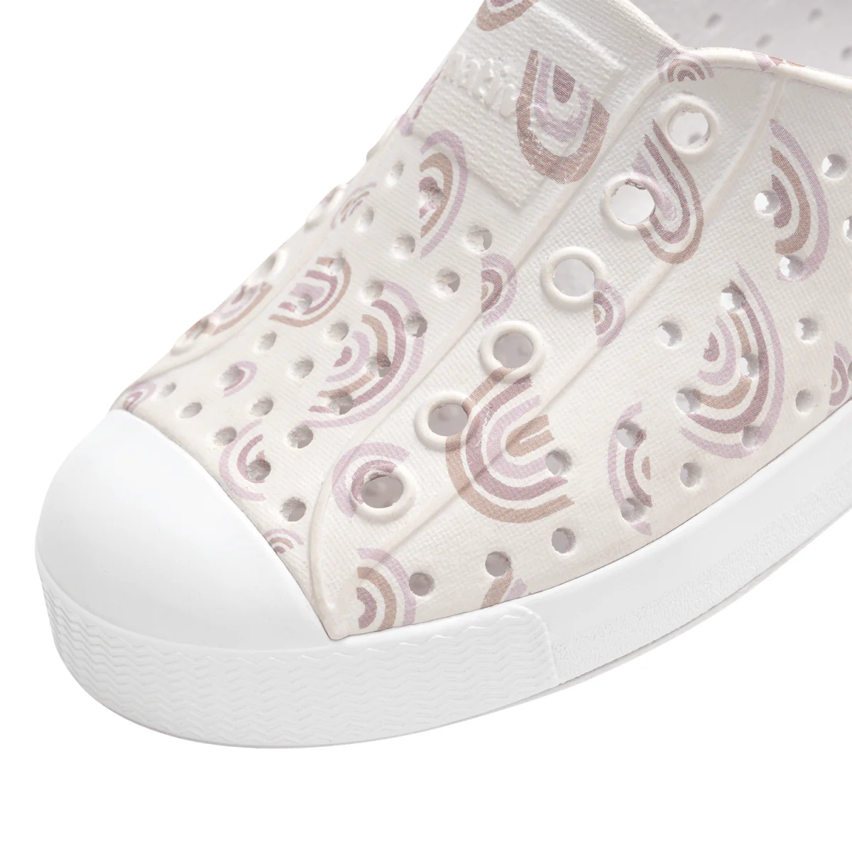 Native Kids Jefferson Print Shoe Shell White/Barely Flax Rainbow - Image 4