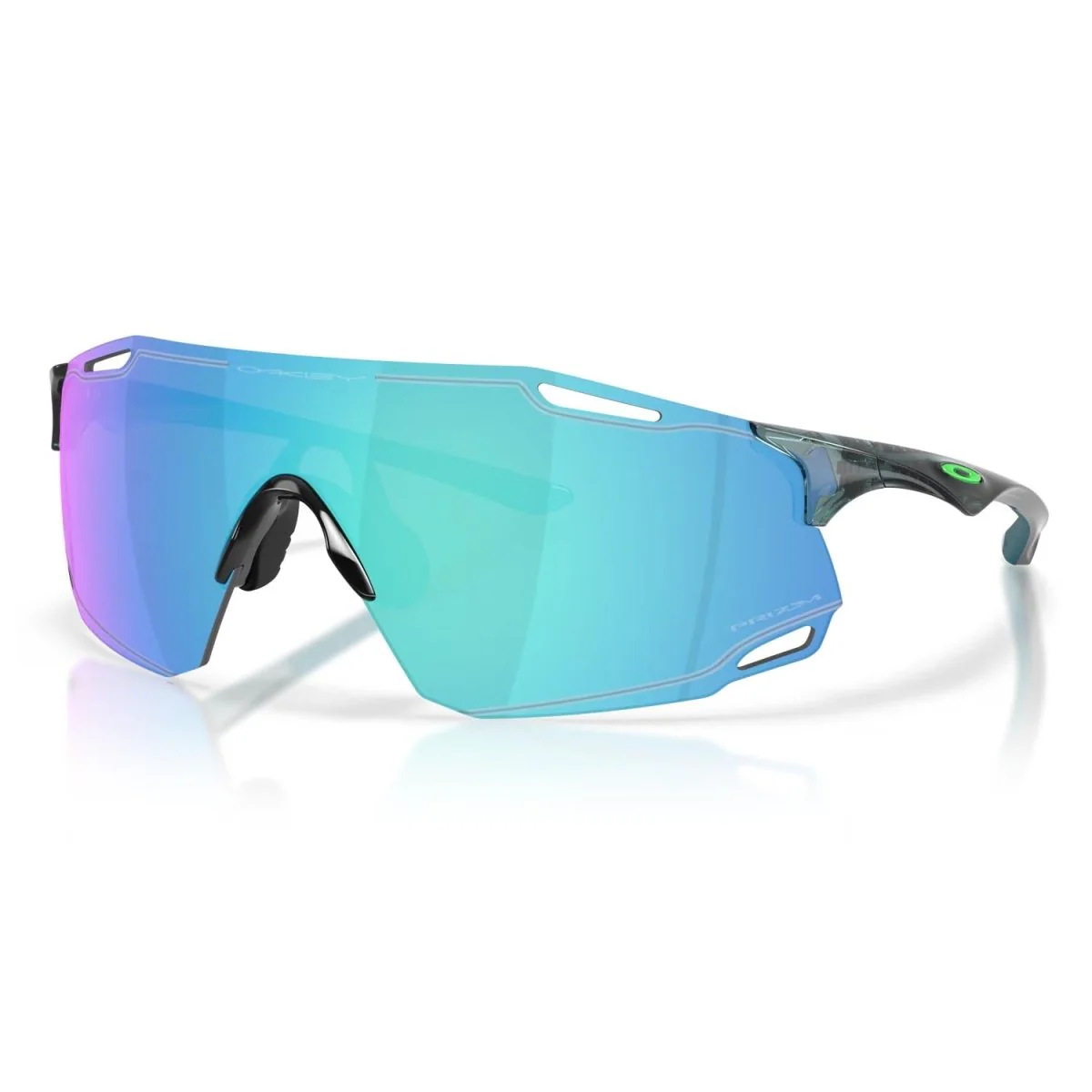 Oakley Cybr Dyno Sunglasses Polished Crystal Black/Prizm Sapphire