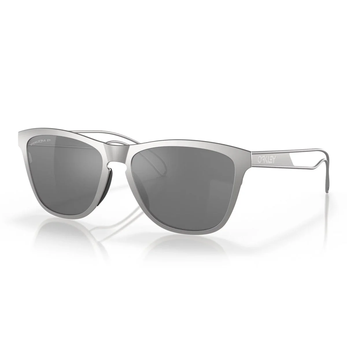 Oakley Frogskins Ti Sunglasses Raw Titanium/Prizm Black Polarized