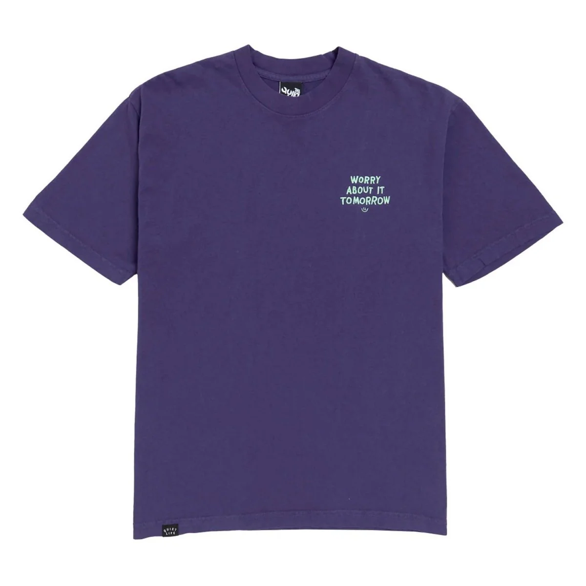 Quiet Life Men's Worry About It Tomorrow Embroidered T-Shirt Purple