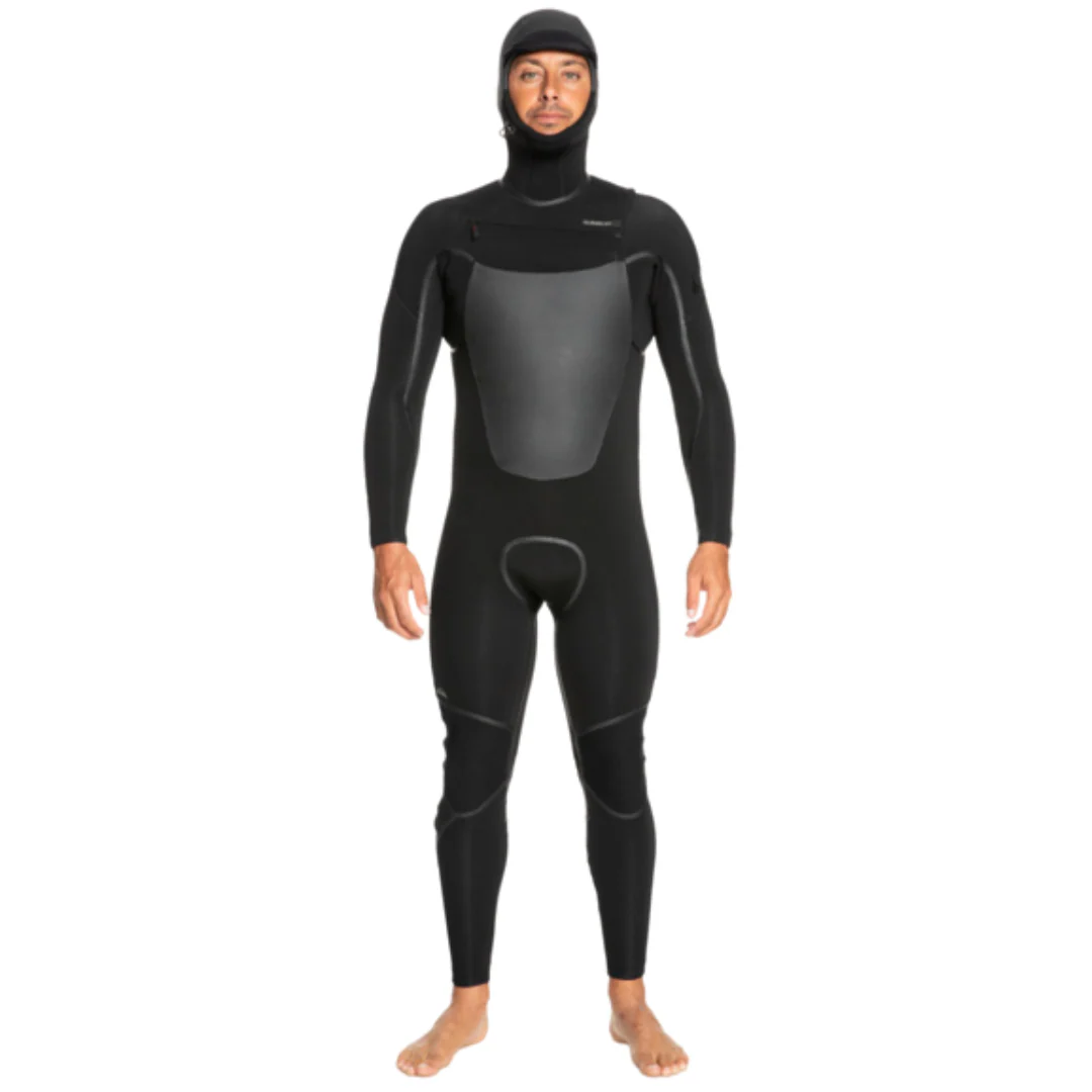 Quiksilver Men's Marathon Sessions 5/4/3mm Hooded Chest Zip Wetsuit Black