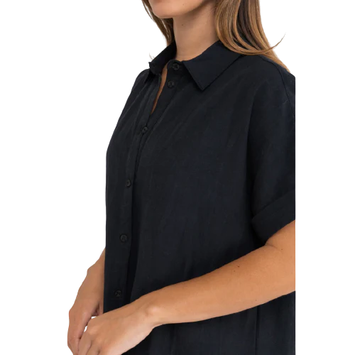 Rhythm Classic Linen Shirt Dress - Image 3