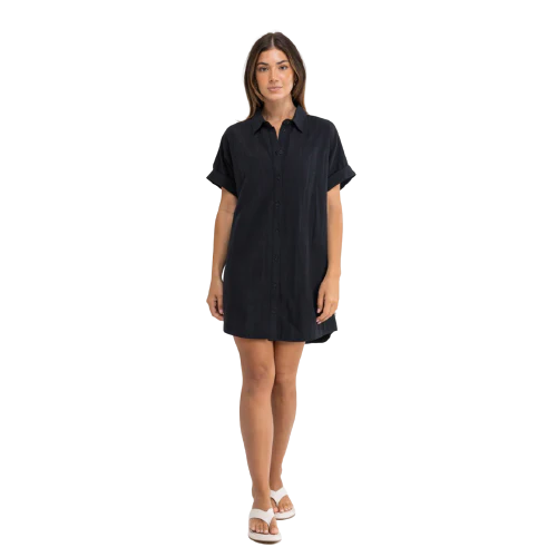 Rhythm Classic Linen Shirt Dress - Image 5