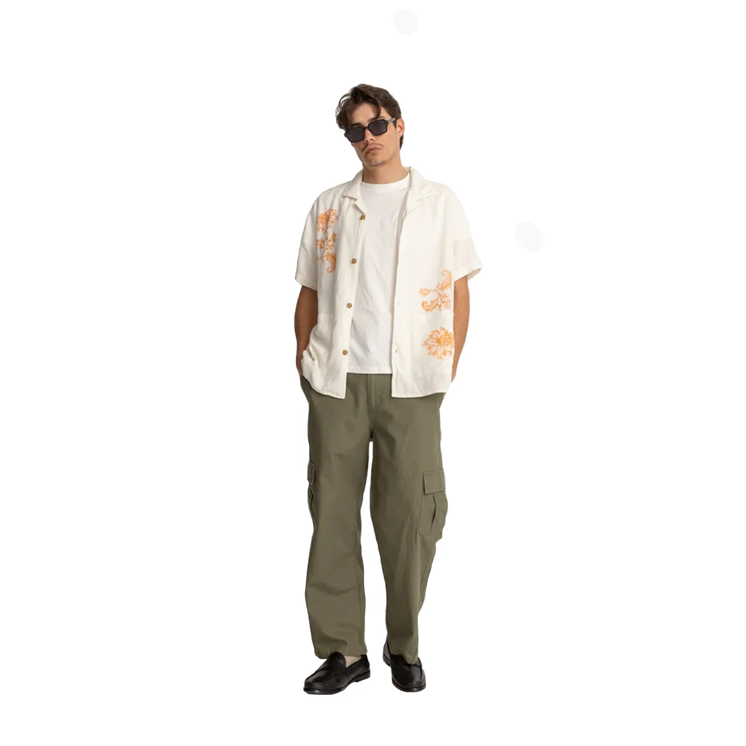 Rhythm Men's Paisley Cuban S/S Shirt Natural