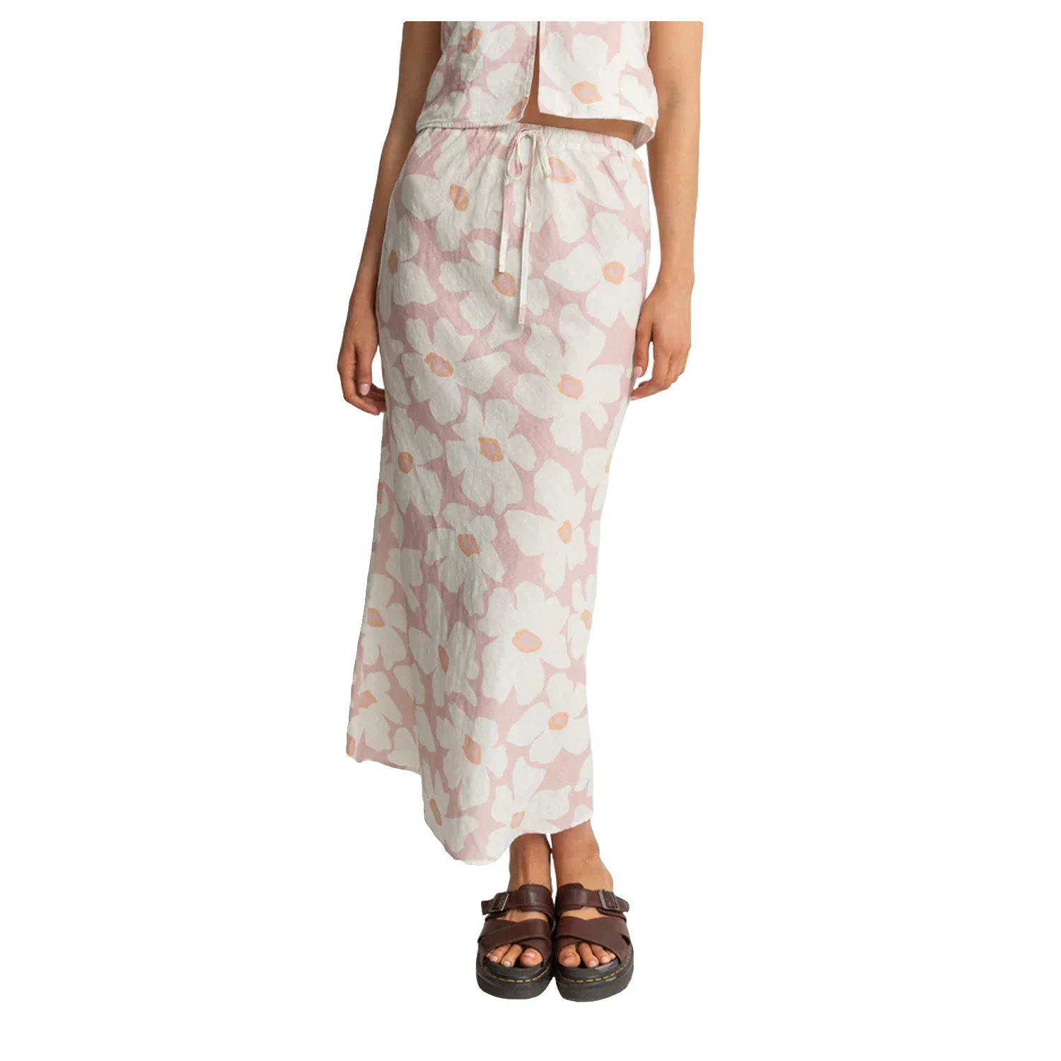 Rhythm Women's Mimi Floral Bias Cut Maxi Skirt Rose