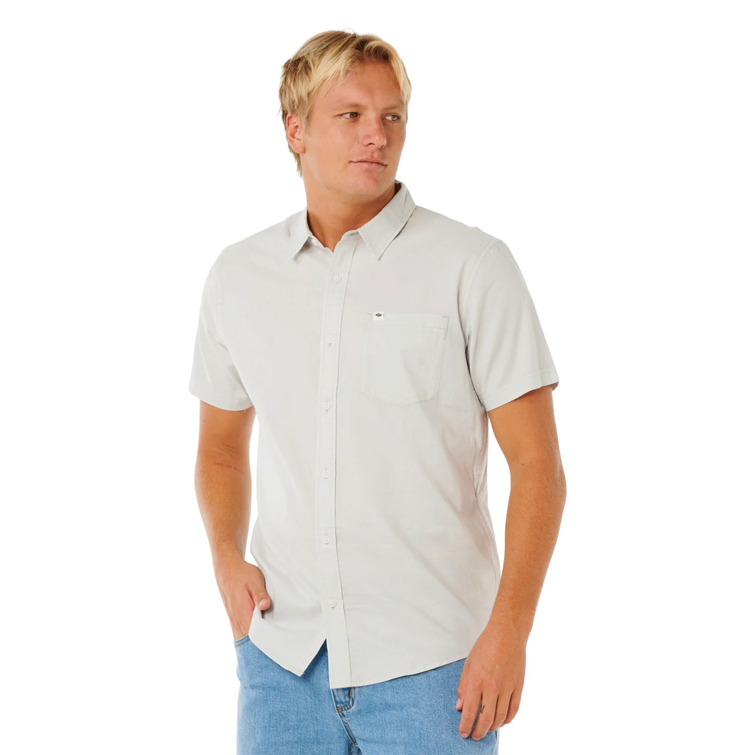 Rip Curl Men's Classic Surf Ourtime S/S Shirt Storm Grey