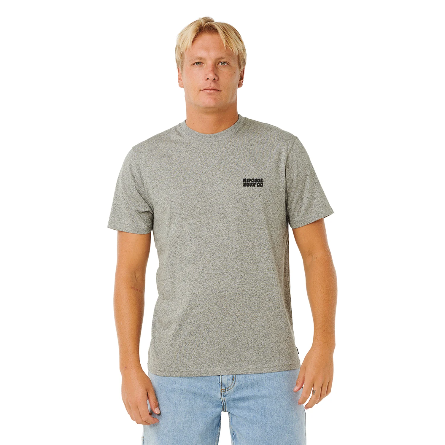 Rip Curl Men's Easy Embroidered T-Shirt Grey Marle