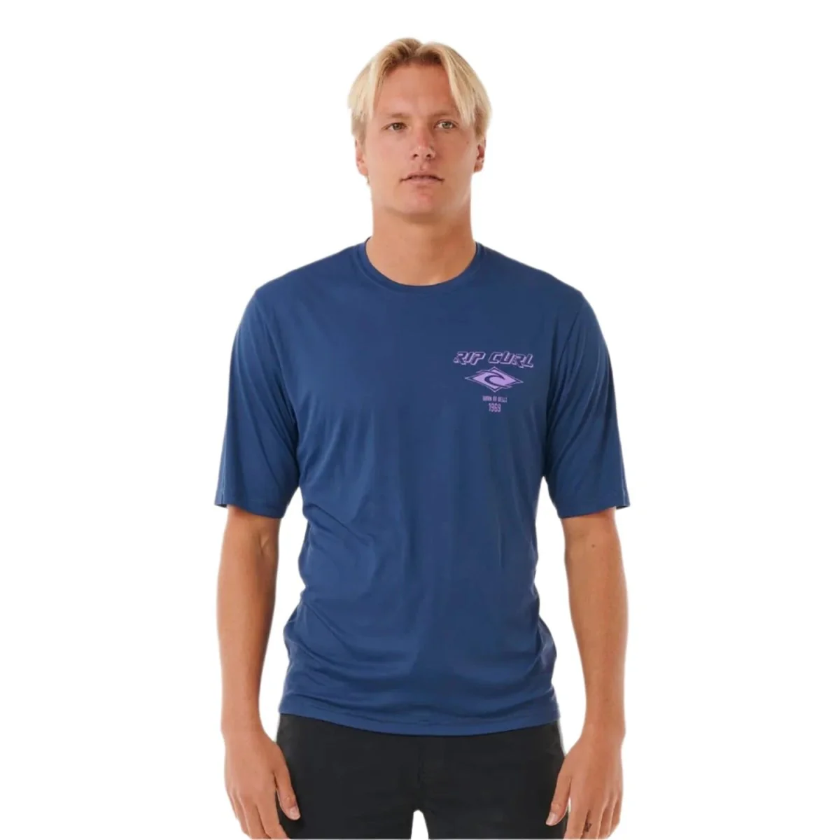 Rip Curl Men's Icons Surflite UPF S/S T-Shirt Washed Navy