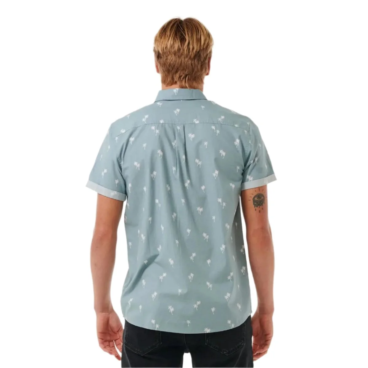 Rip Curl Men's Paradise Palms S/S Shirt Mineral Blue - Image 2