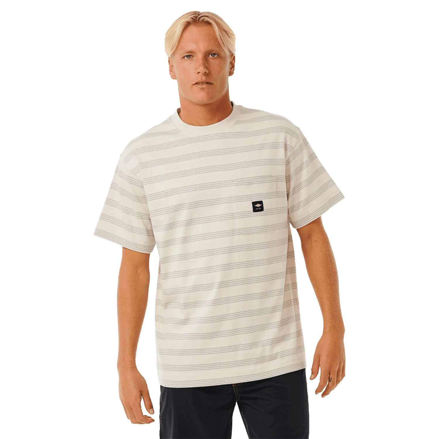 Rip Curl Men's QSP Stripe T Shirt Vintage White
