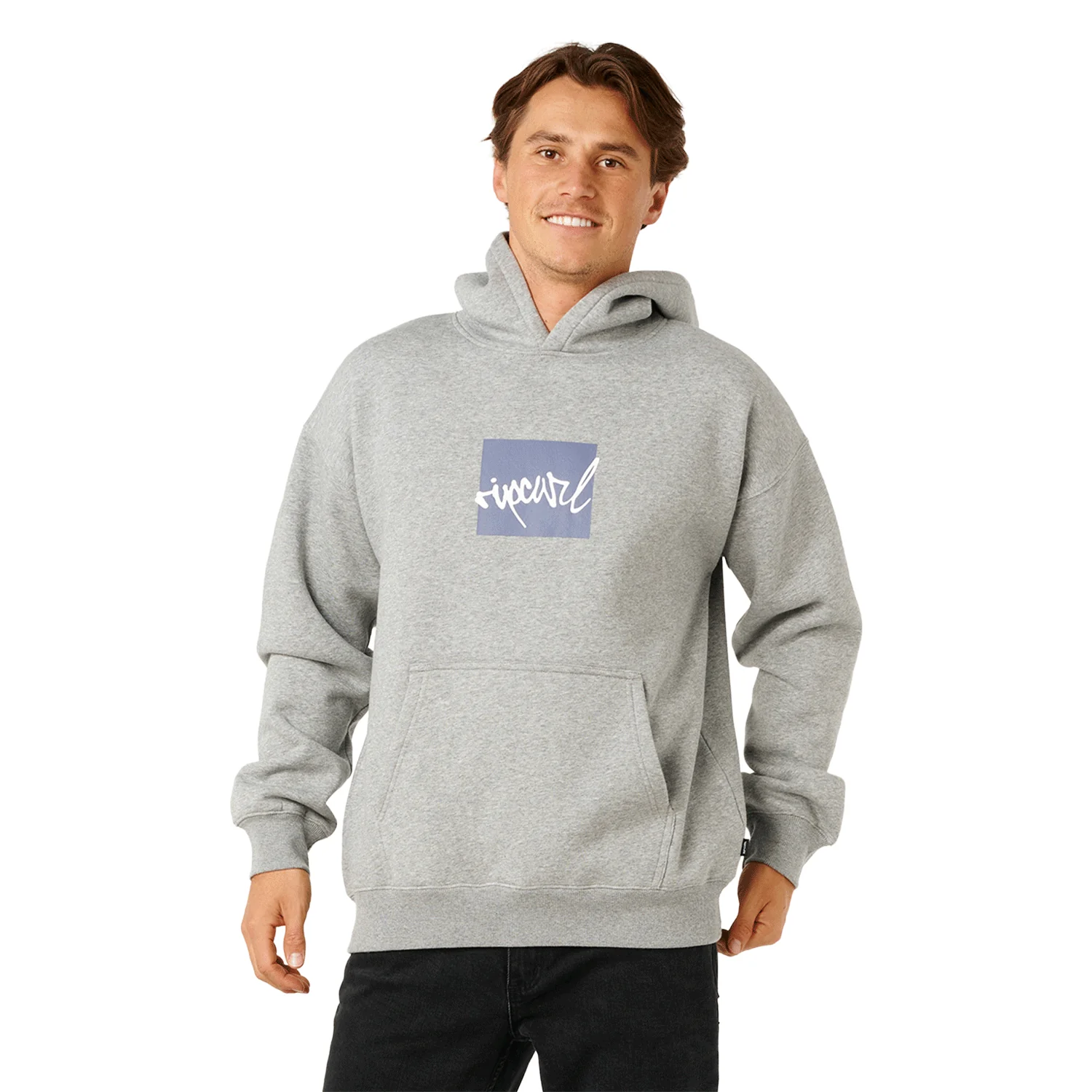 Rip Curl Men's Rip Script Icon Hoodie Grey Marle
