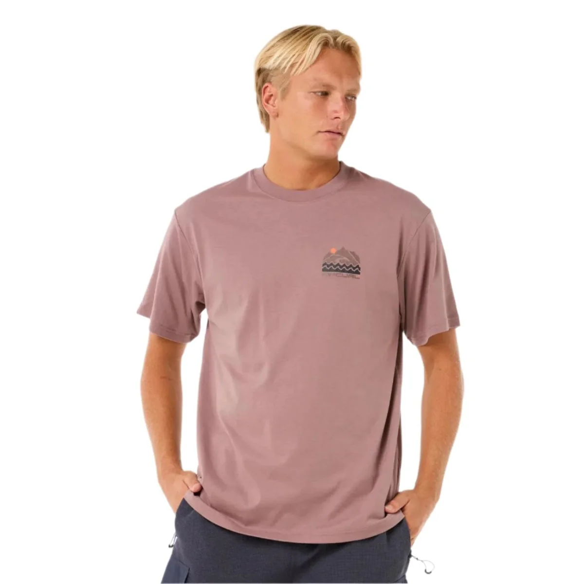 Rip Curl Men's Vaporcool Search Trek T-Shirt Twilight Mauve