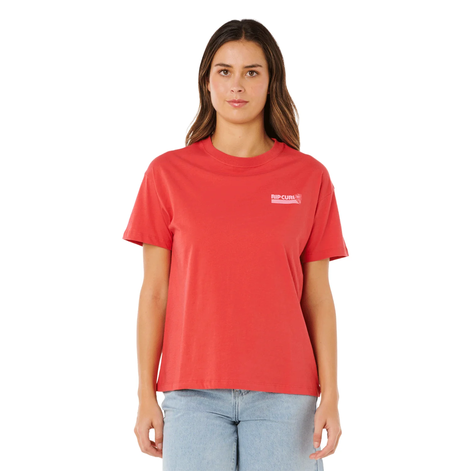 Rip Curl Women's Ocean Break Relaxed T-Shirt Deep Red