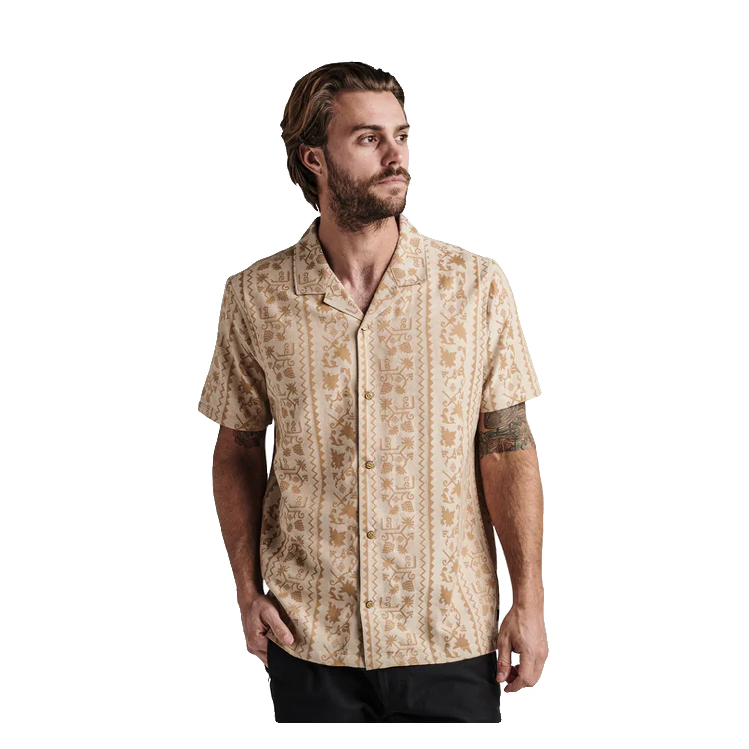 Roark Men's Gonzo S/S Woven Shirt Sarda Almond