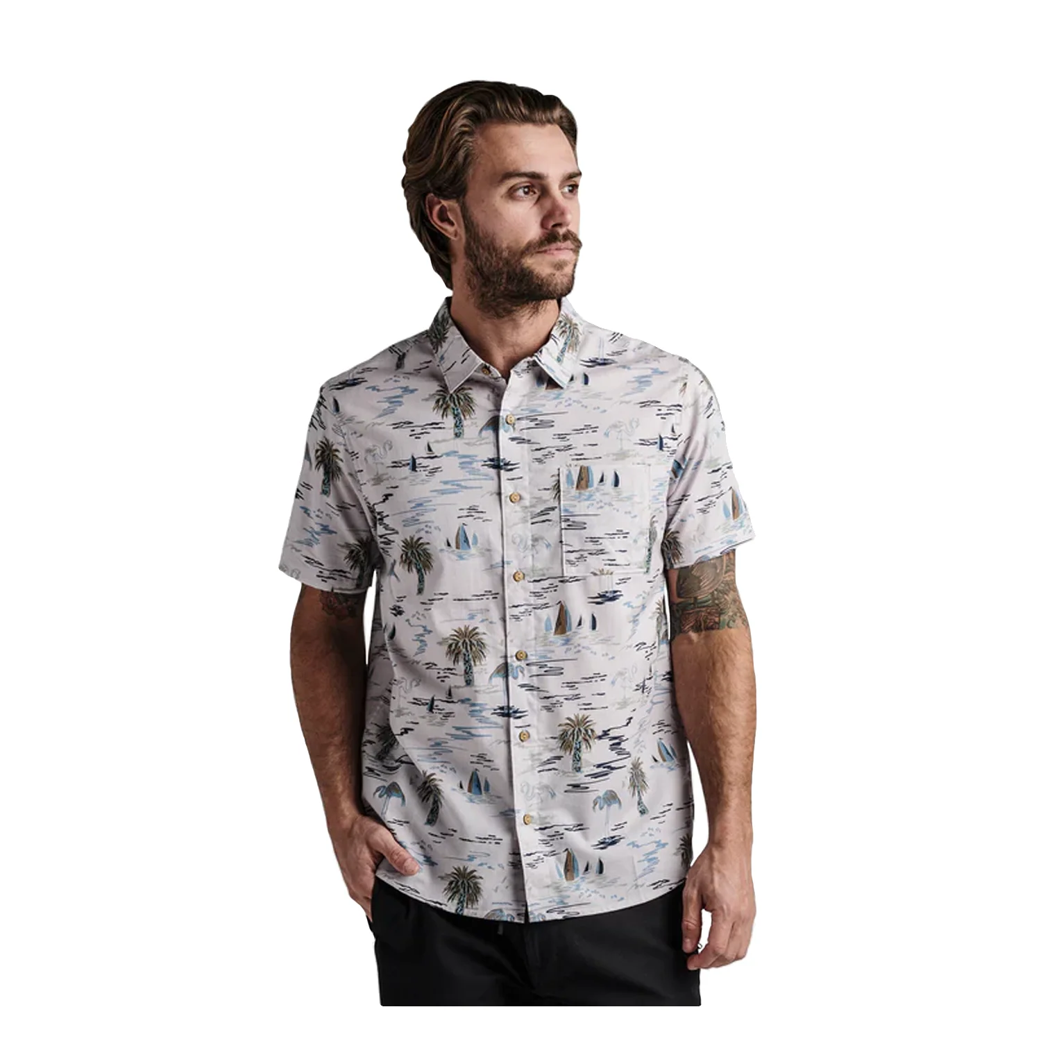 Roark Men's Journey S/S Woven Shirt Laguna Dusty lilac