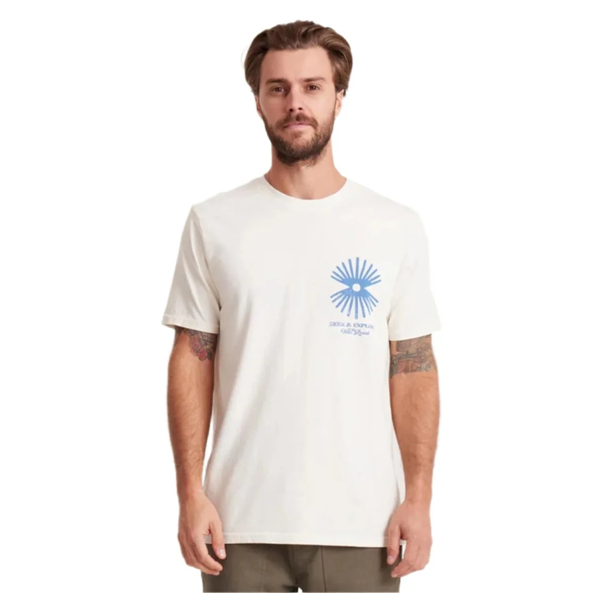 Roark Men's Seek And Explore T-Shirt Washed Off White