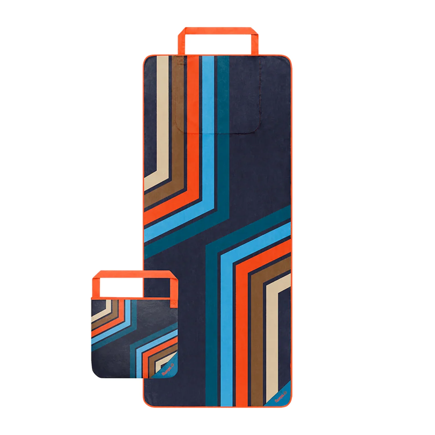 Rumpl Tech Towel Tote Midnight Retro Stripes