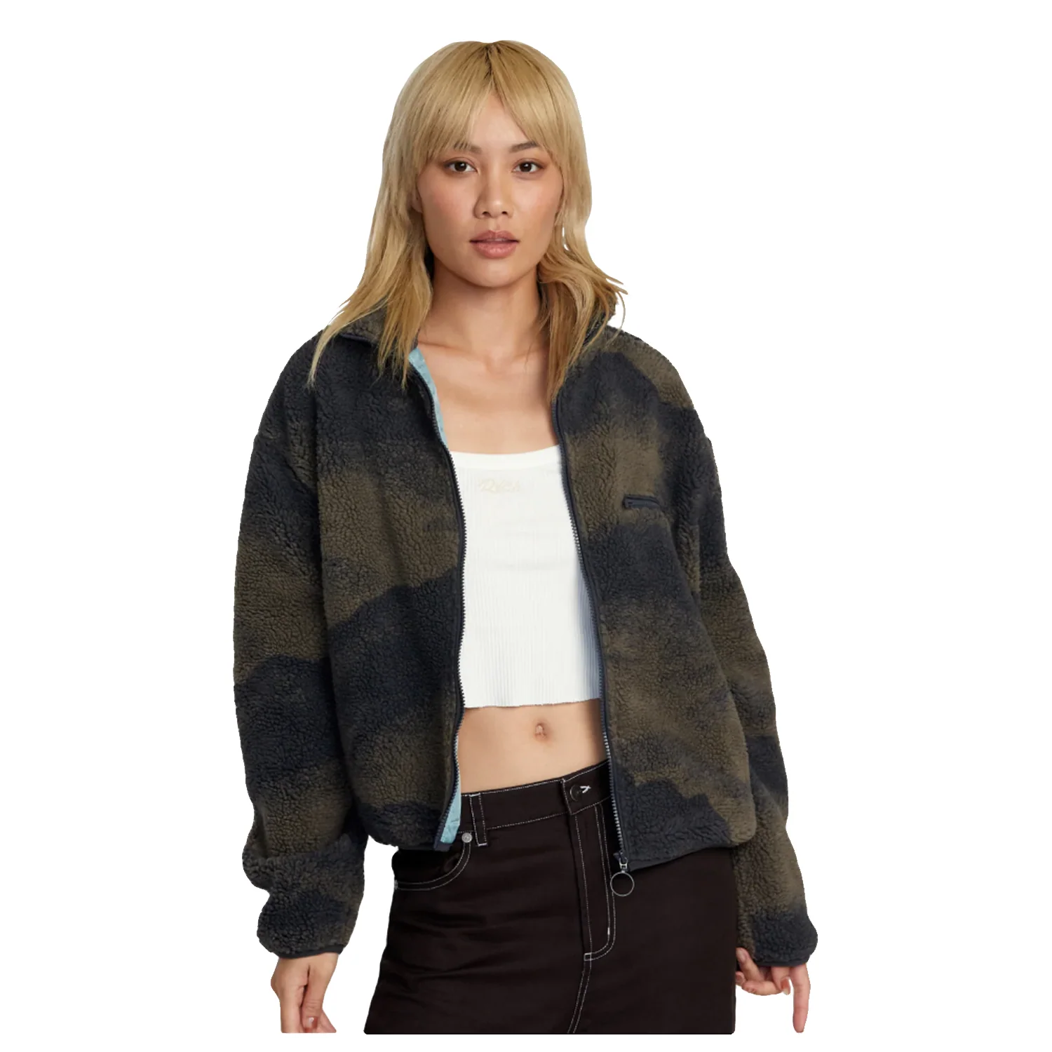 RVCA Women's Oh Hush Sherpa Jacket Green Haze