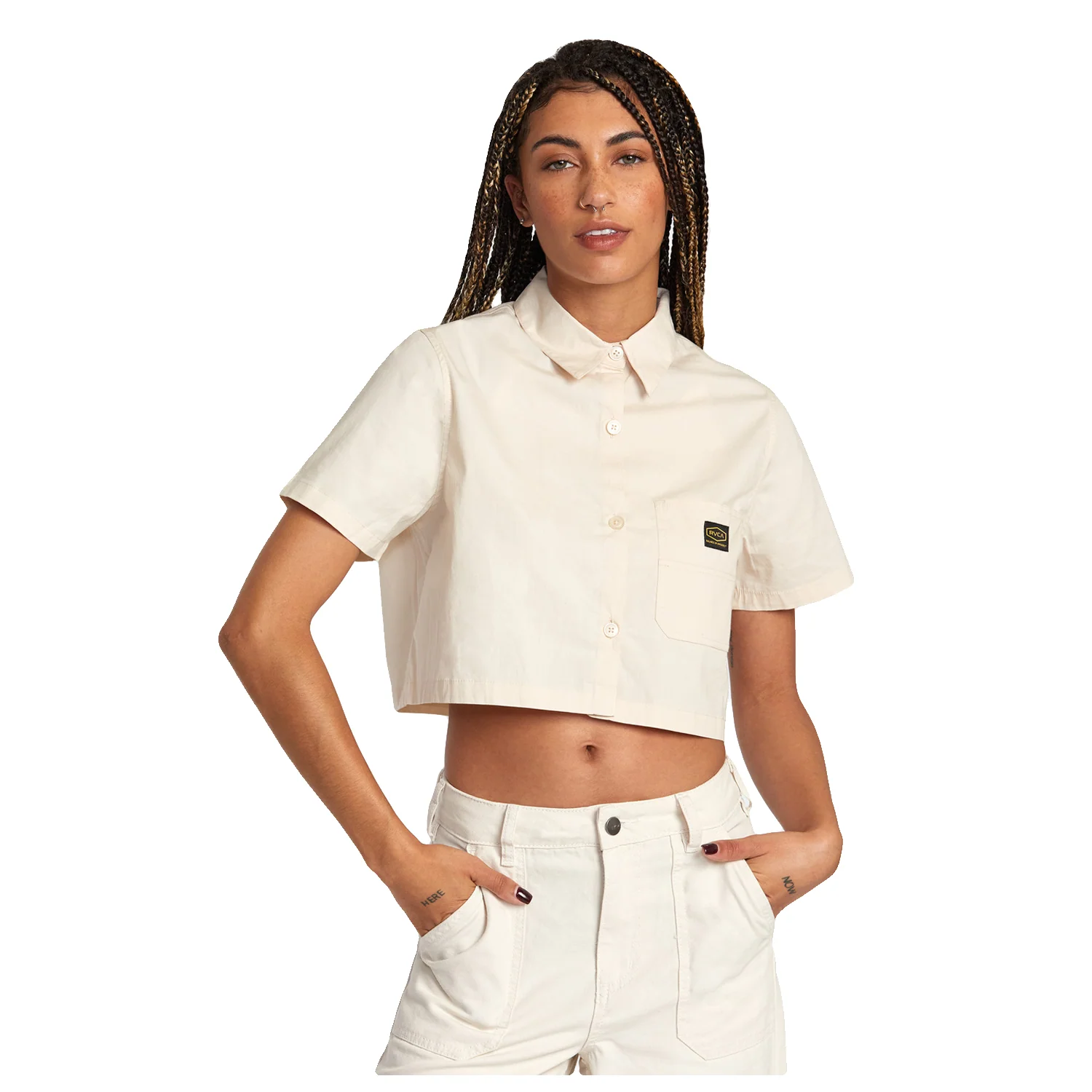 RVCA Women's Recession 2 Shirt Latte