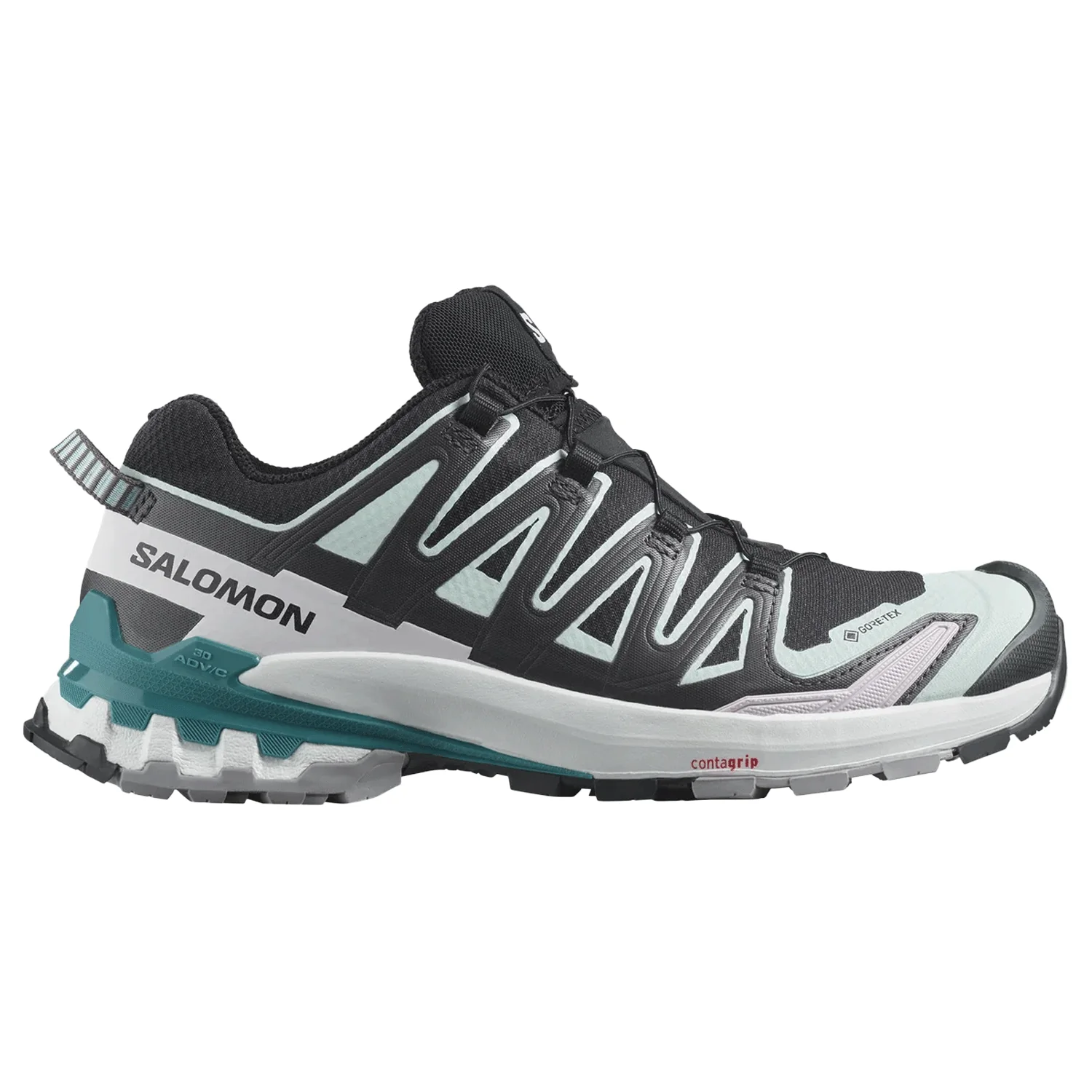 Salomon Women's XA Pro 3D V9 Gore-tex Shoe Black/Bleached Aqua/Harbor Blue