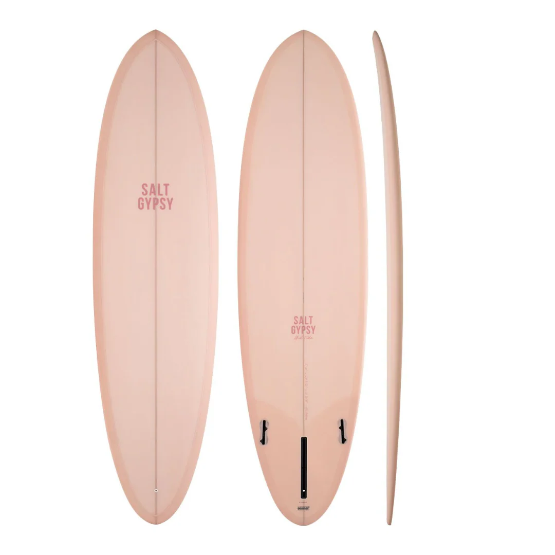 Salt Gypsy Mid Tide PU Surfboard Blush Tint 7'4"