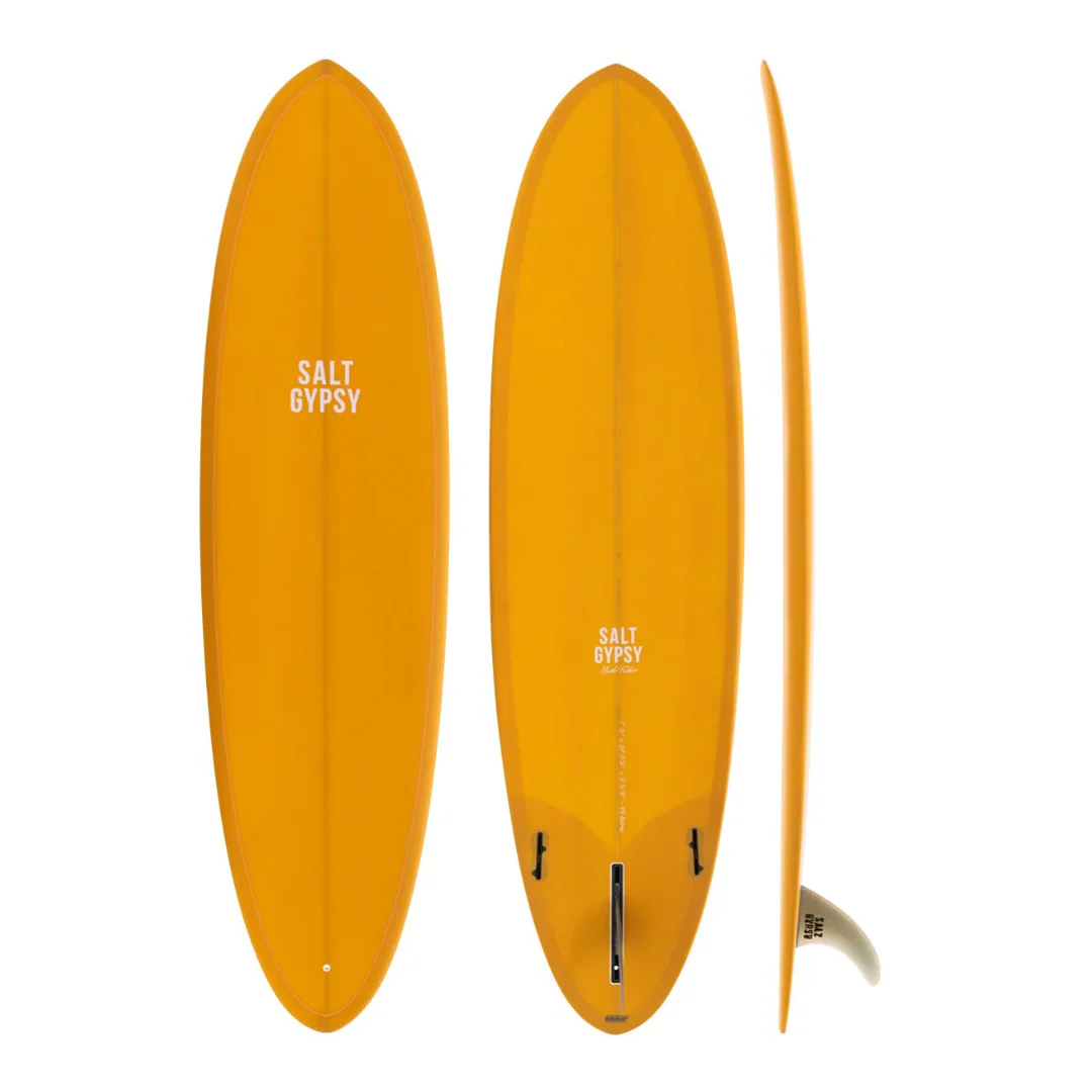Salt Gypsy Mid Tide PU Surfboard Mustard Tint 6'8"