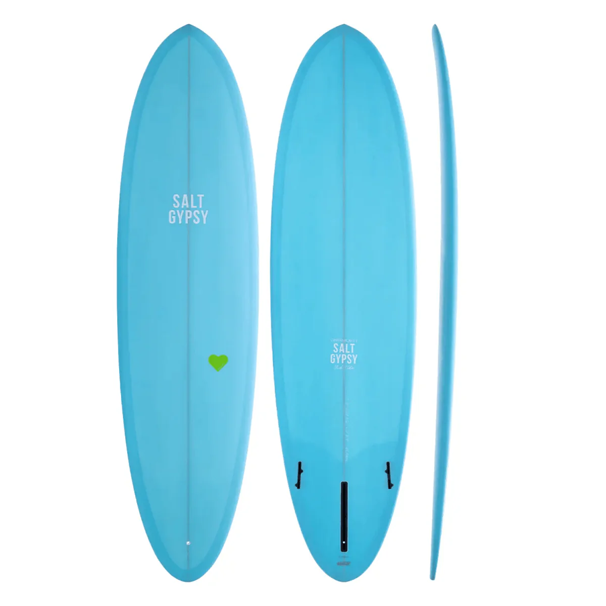 Salt Gypsy x Cynthia Rowley Mid Tide PU Surfboard Beautiful Blue 7'8"