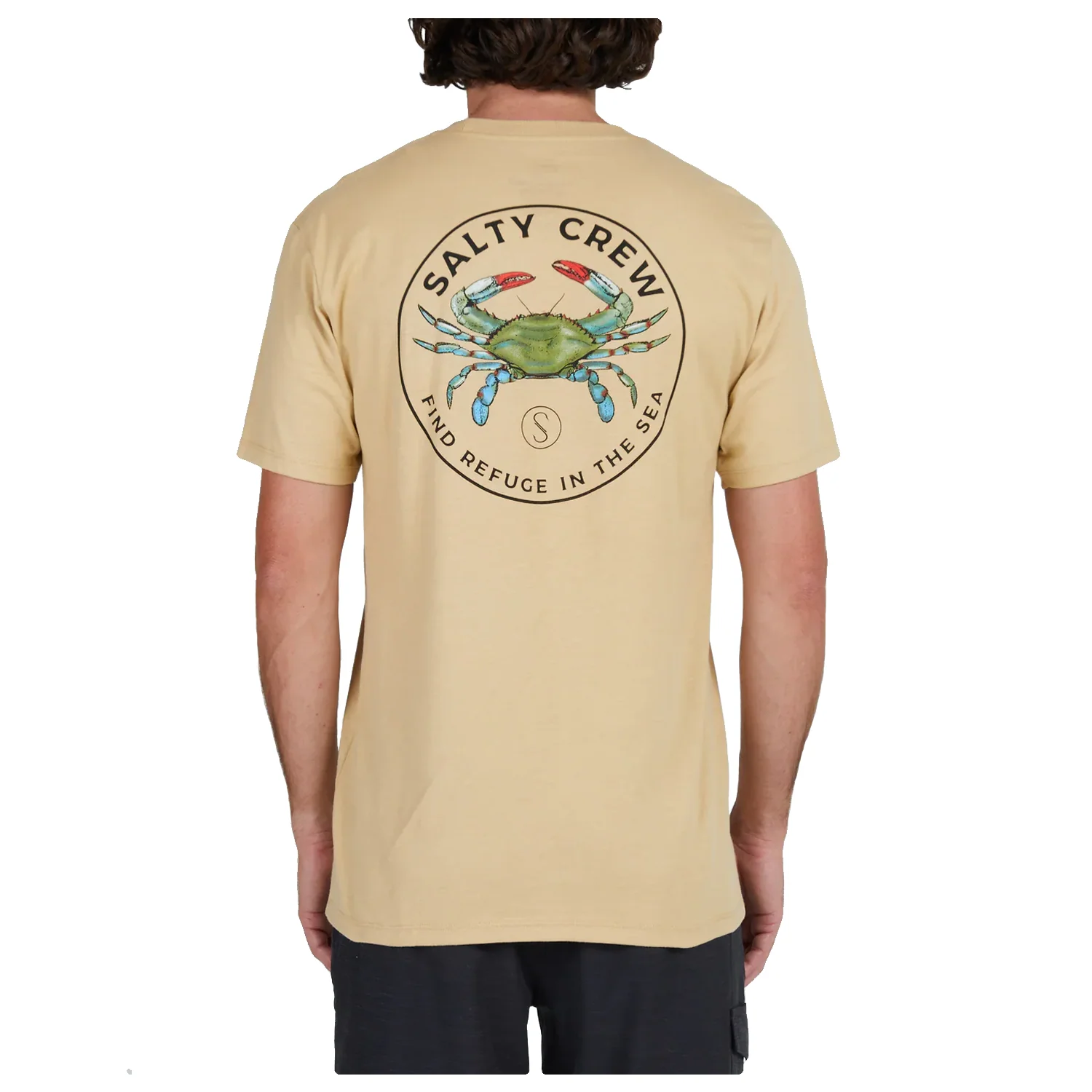 Salty Crew Men's Blue Crabber Premium S/S T Shirt Camel