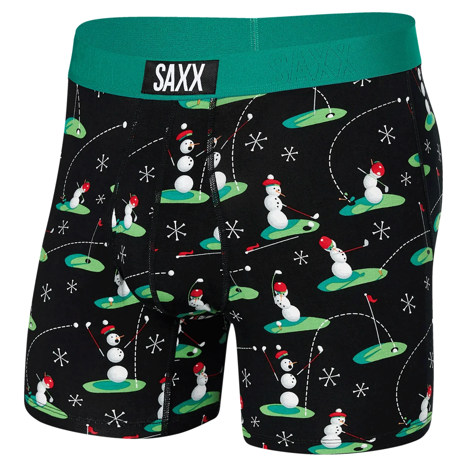 Saxx Men's Ultra Super Soft Boxer Brief Fly 18 Ho Ho Holes-Black