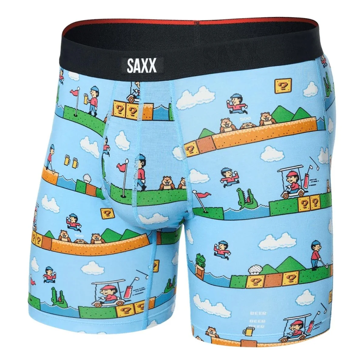 SAXX Men's Vibe Xtra Boxer Brief Fly Out Of Bounds/Blue