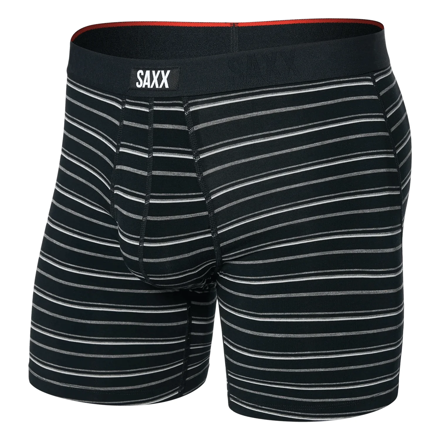 Saxx Men's Vibe Xtra Soft Comfort Boxer Brief Black Coast Stripe