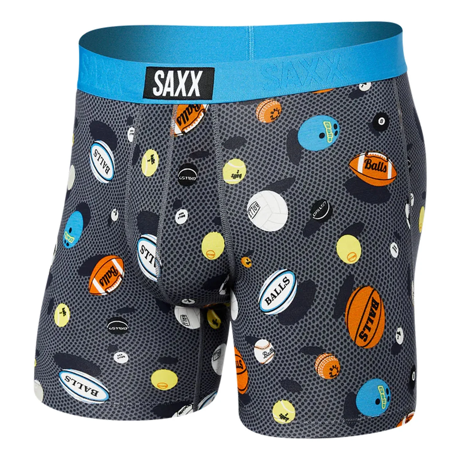 Saxx Men's Vibe Super Soft Boxer Brief Balls to the Walls-Black