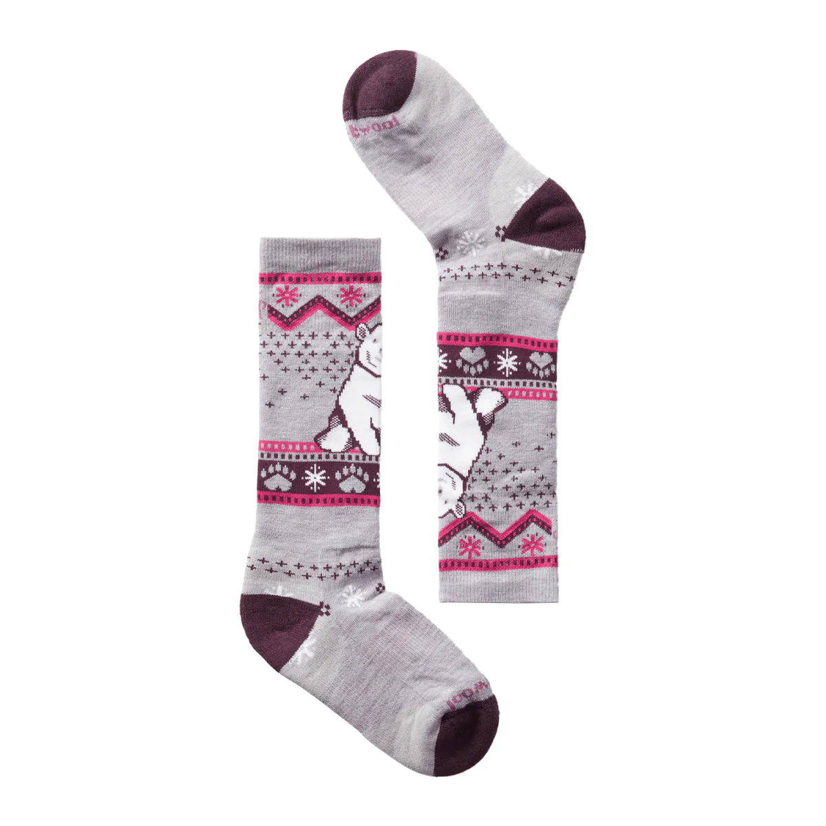 Smartwool Kid's Wintersport Full Cushion Polar Bear Pattern OTC Sock Purple Eclipse