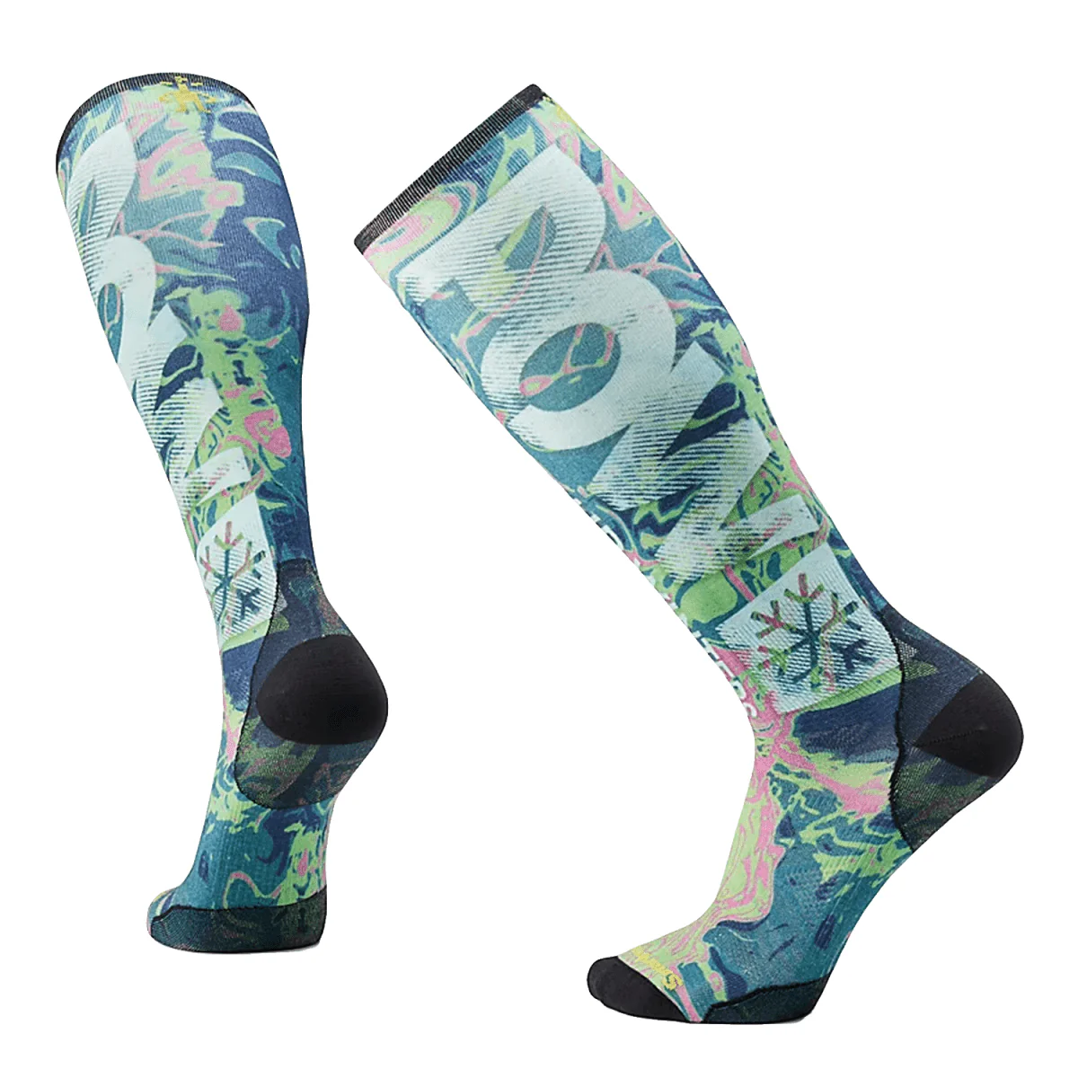 Smartwool Men's Zero Cushion POW Print Snow Sock Twilight Blue