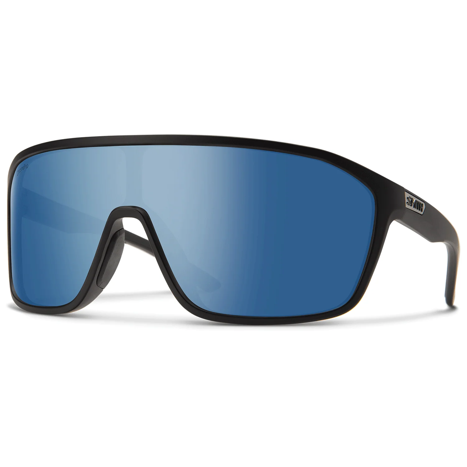 Smith Boomtown Sunglasses Matte Black/ChromaPop Polarized Blue Mirror