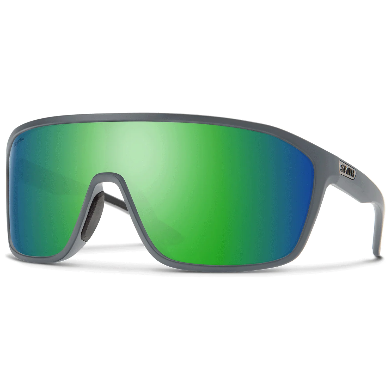Smith Boomtown Sunglasses Matte Cement/ChromaPop Polarized Green Mirror