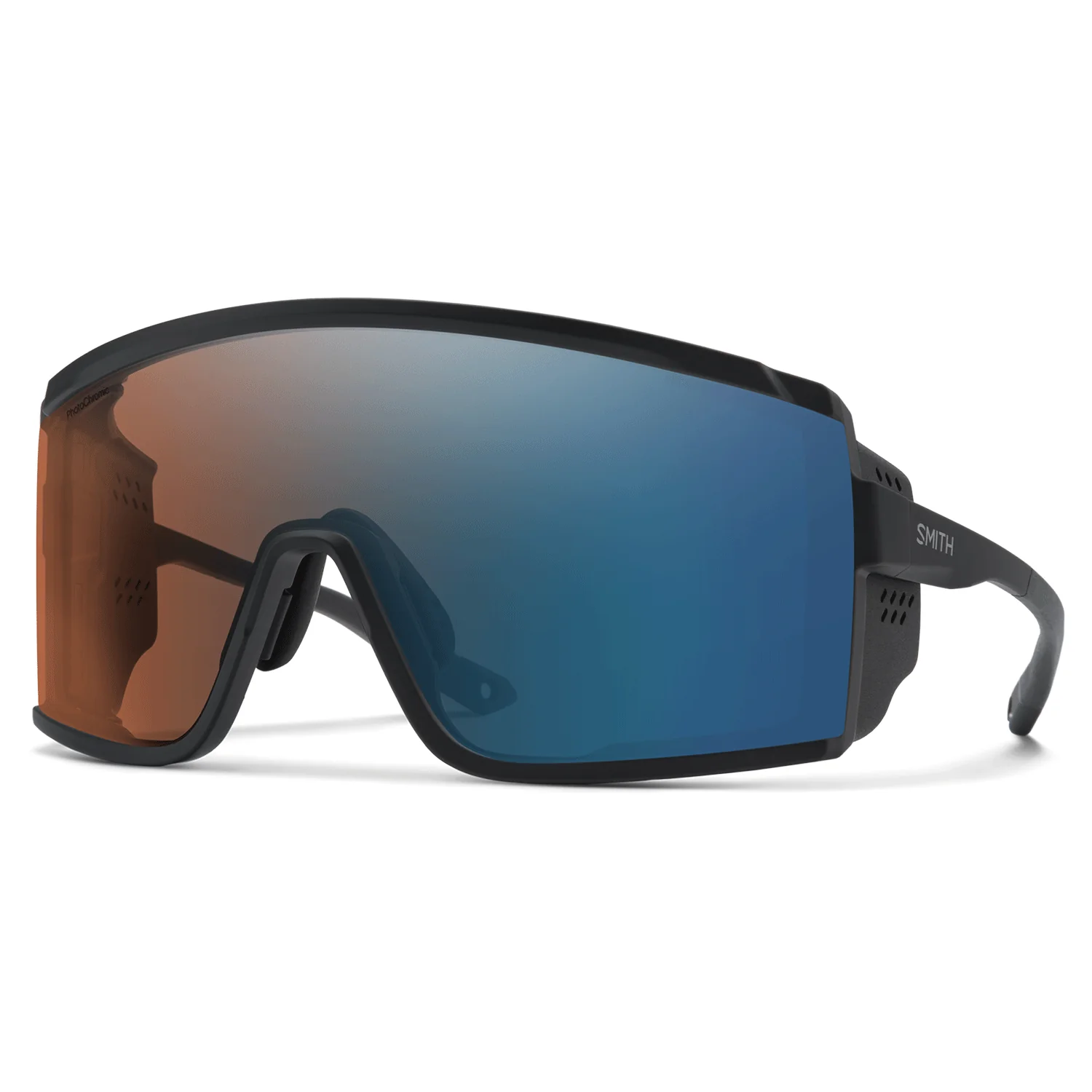 Smith Pursuit Sunglasses Matte Black/ChromaPop Glacier Photochromic Copper Blue Mirror + Clear