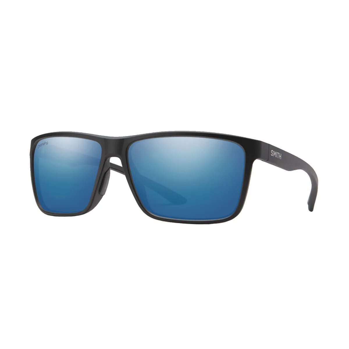 Smith Riptide Sunglasses Matte Black/ChromaPop Glass Polarized Blue Mirror