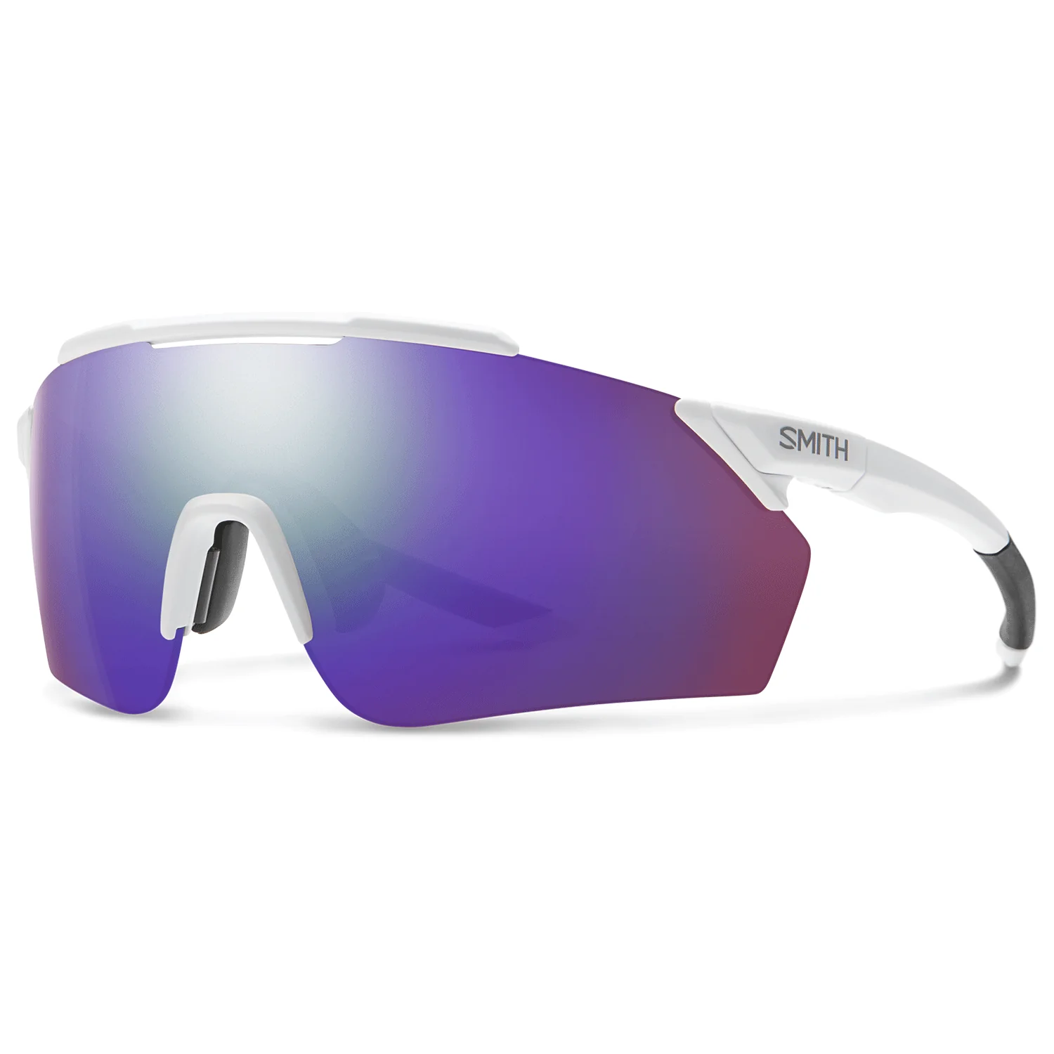 Smith Ruckus Sunglasses Matte White/ChromaPop Violet Mirror
