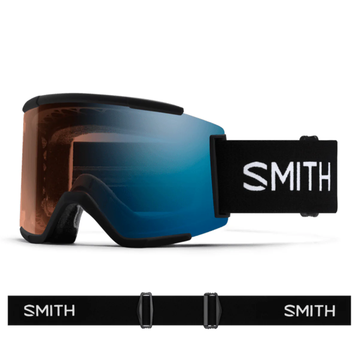Smith Squad XL Low Bridge Goggles Black/ChromaPop Pro Photochromic Blue Mirror
