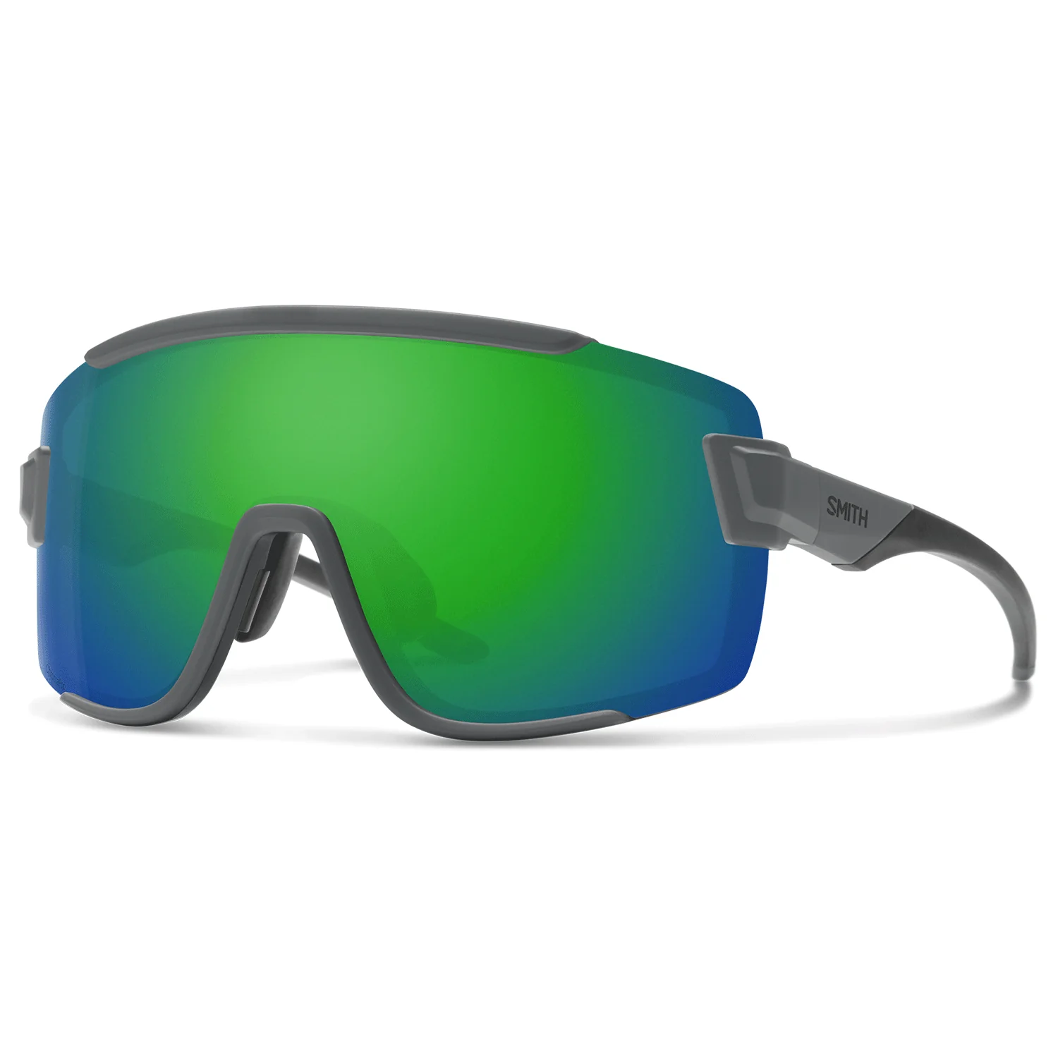 Smith Wildcat Sunglasses Matte Cement/ChromaPop Green Mirror + Clear