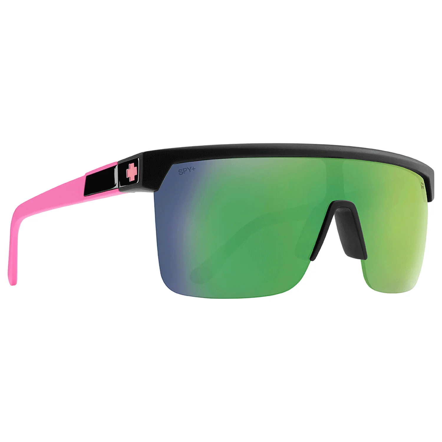 Spy Flynn 5050 Sunglasses Matte Black Matte Pink/Happy Grey Green Light Green Mirror