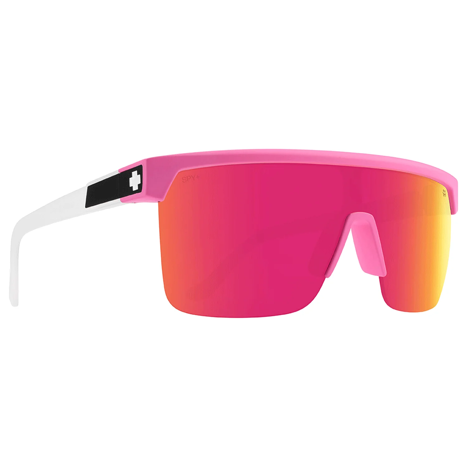 Spy Flynn 5050 Sunglasses Matte Pink Matte Translucent White/Happy Bronze Pink Mirror