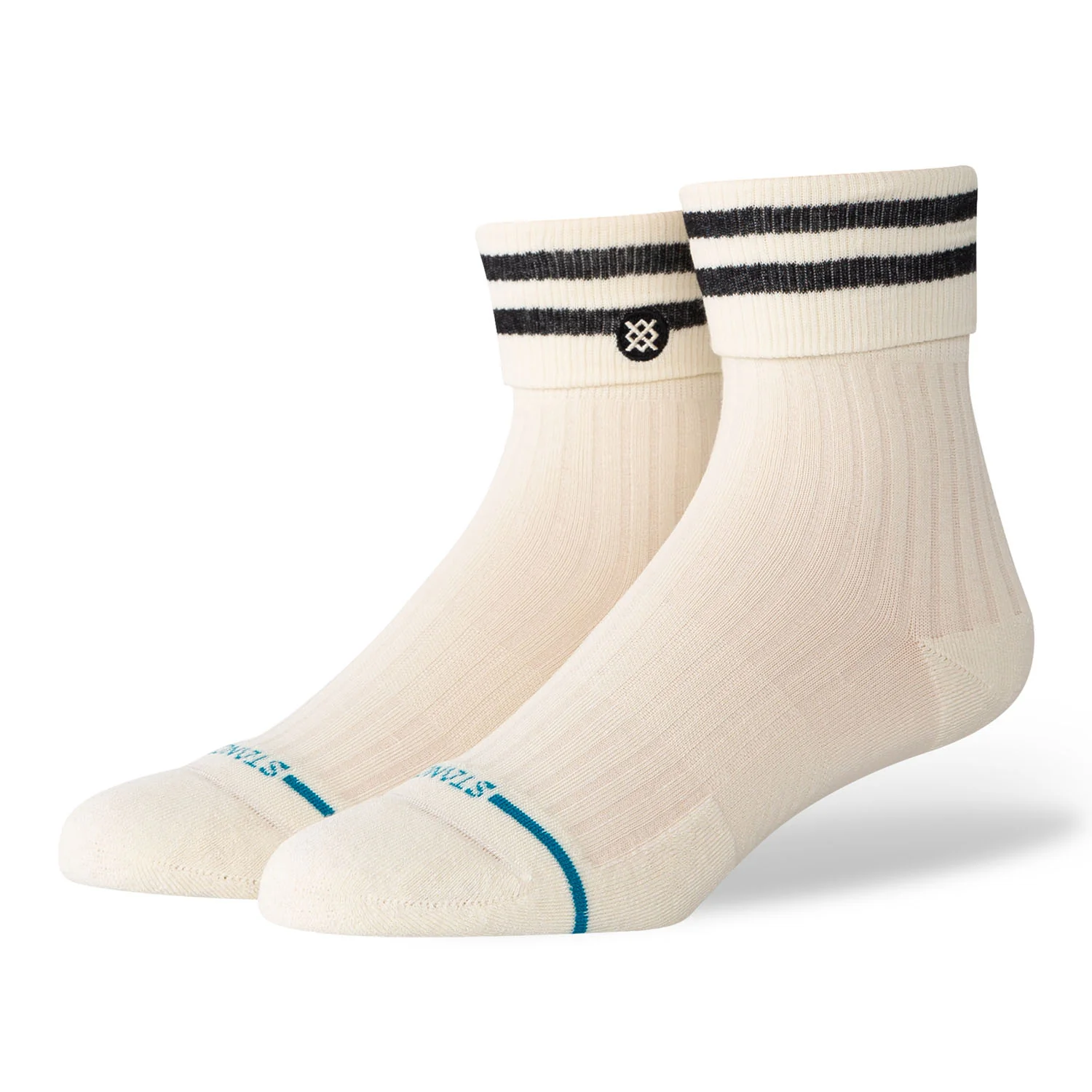 Stance Roll Cuff Quarter Sock Canvas